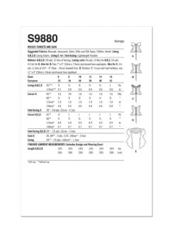 Simplicity Sewing Pattern 9880 Misses' Corsets And Sash -Jaycotts Shop S9880 envelope back 92b57bc8 7ae3 4bbd b6f1 7874076aaa33