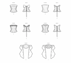 Simplicity Sewing Pattern 9880 Misses' Corsets And Sash -Jaycotts Shop S9880 line art f700afde ed40 4d54 9ff6 f9b995f9f36a