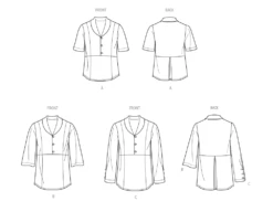 Simplicity Sewing Pattern 9890 Women's Tops -Jaycotts Shop S9890 line art 52e0c2a2 34ff 4533 9a10 b2fc8d4d5735