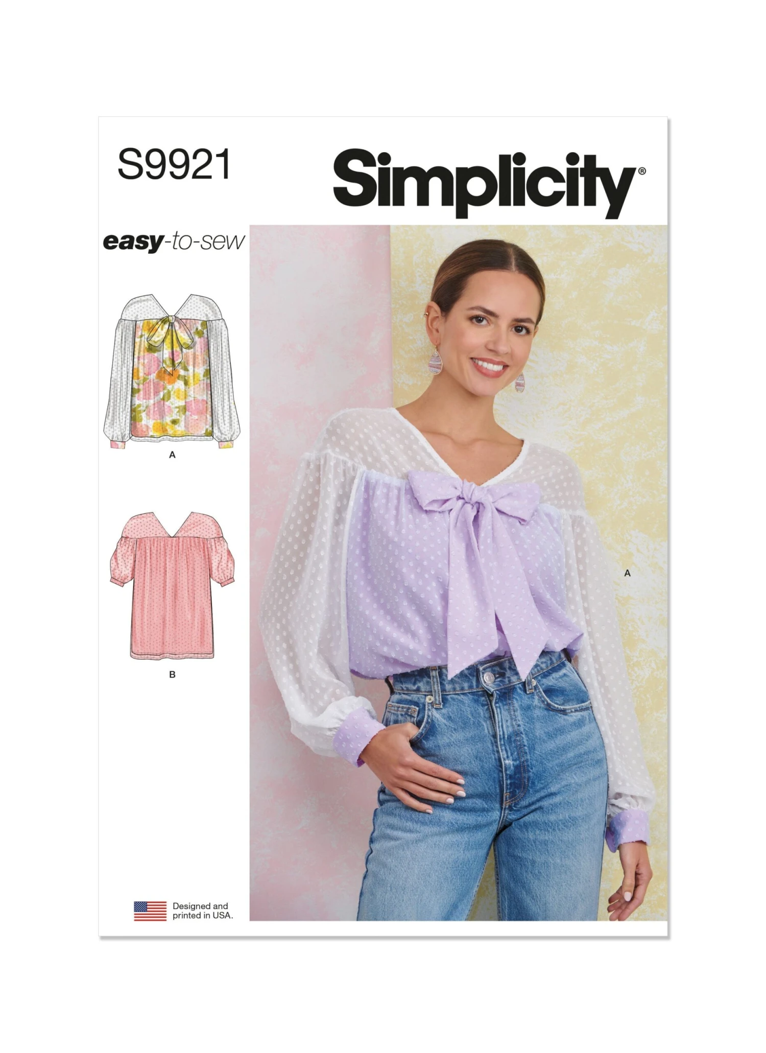 Simplicity Sewing Pattern 9921 Misses' Top With Sleeve Variations 2 Simplicity Sewing Pattern 9921 Misses' Top With Sleeve Variations - Image 2