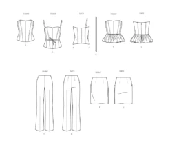 Simplicity Sewing Pattern 9927 Misses' Corsets, Pants And Skirt 23 Simplicity Sewing Pattern 9927 Misses' Corsets, Pants And Skirt -Jaycotts Shop S9927 line art 2d4d6f0d 90bd 40ad 9d16 cfc9378033a4