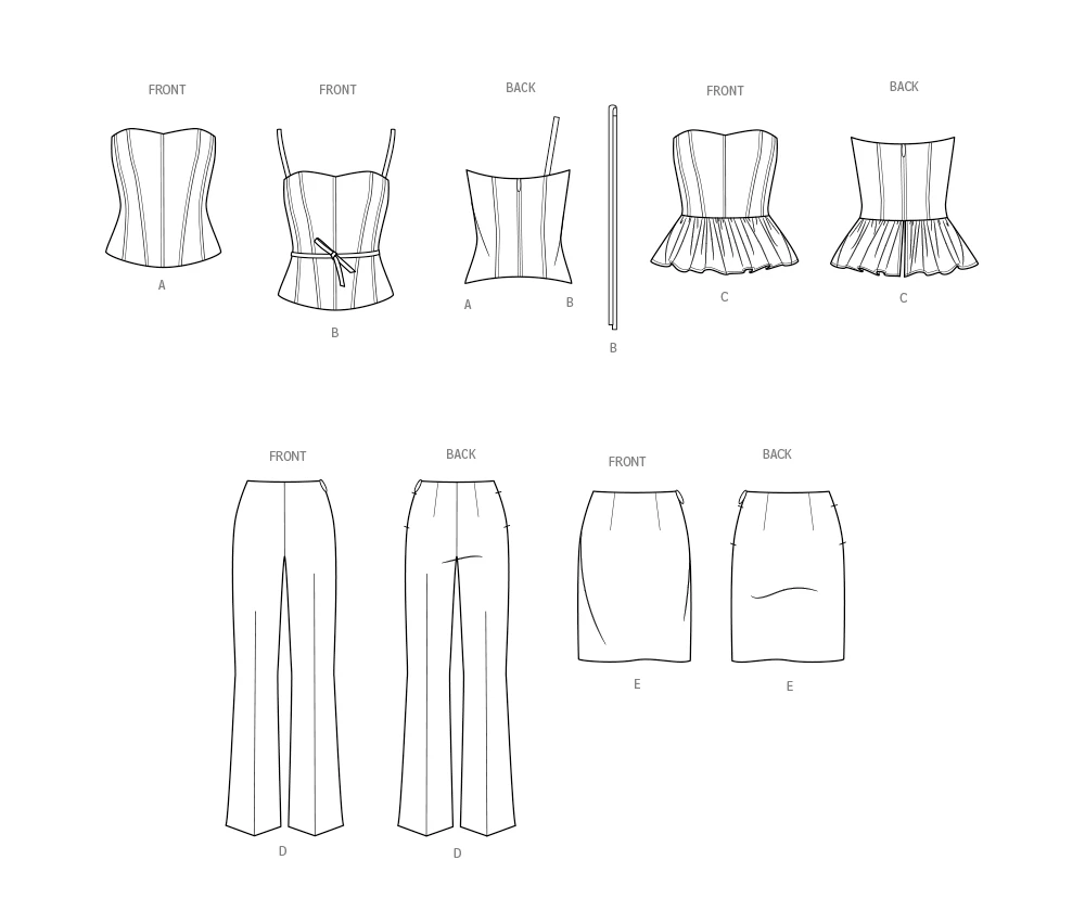 Simplicity Sewing Pattern 9927 Misses' Corsets, Pants And Skirt 12 Simplicity Sewing Pattern 9927 Misses' Corsets, Pants And Skirt - Image 12