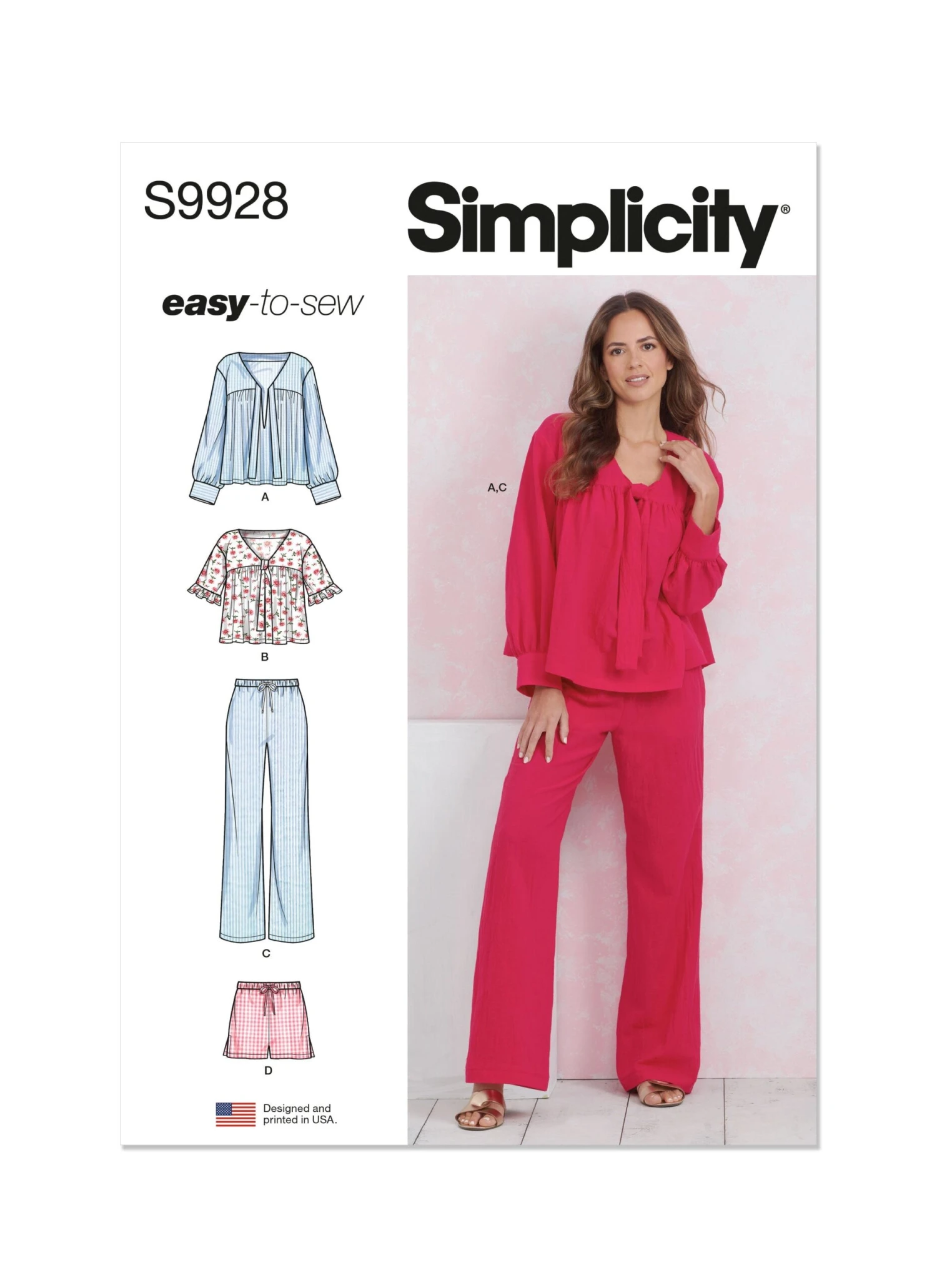Simplicity Sewing Pattern 9928 Misses' Lounge Tops, Pants And Shorts 2 Simplicity Sewing Pattern 9928 Misses' Lounge Tops, Pants And Shorts - Image 2