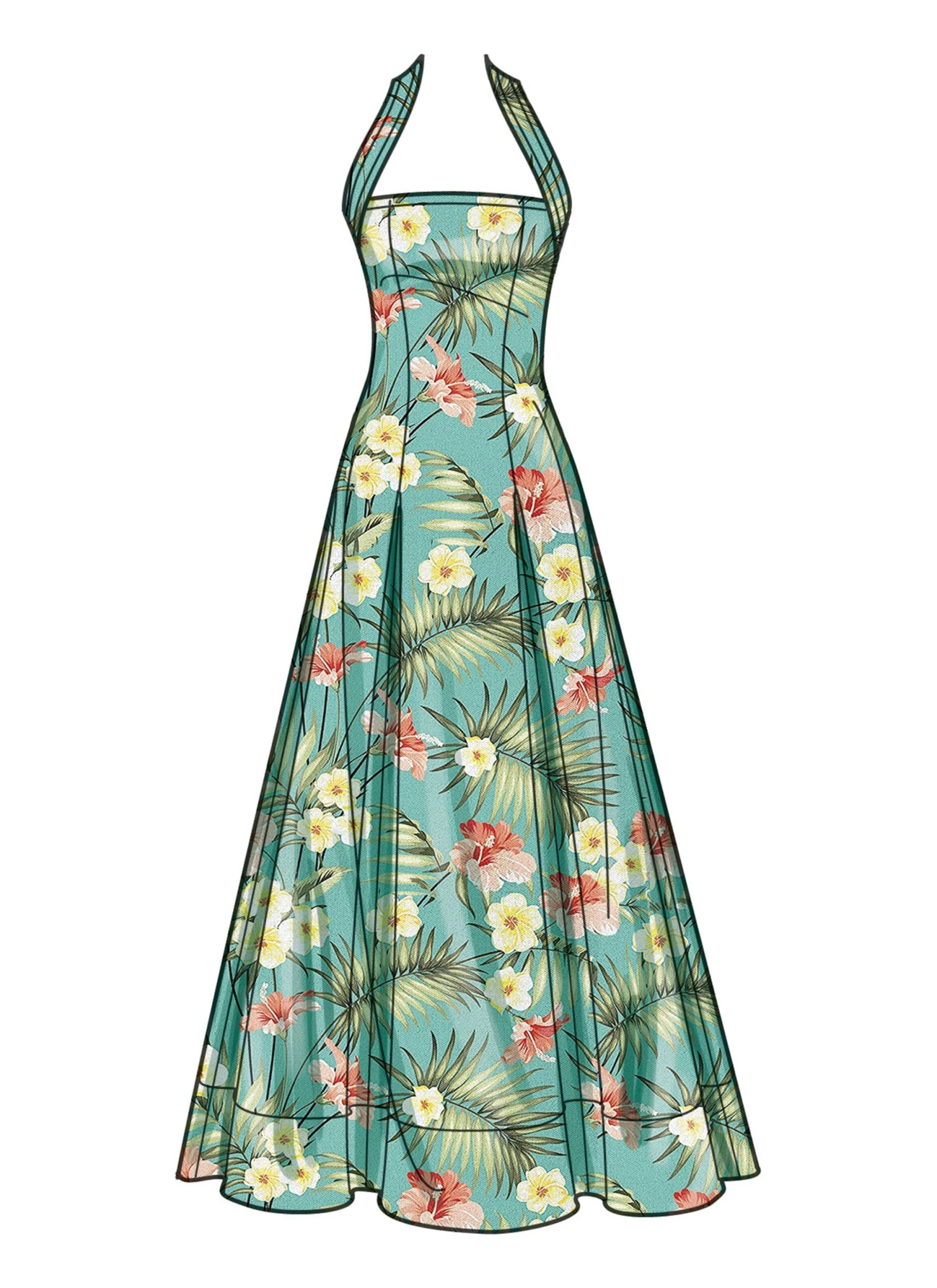 Simplicity Sewing Pattern 9949 Flared Halter Neck Dress 6 Simplicity Sewing Pattern 9949 Flared Halter Neck Dress - Image 6