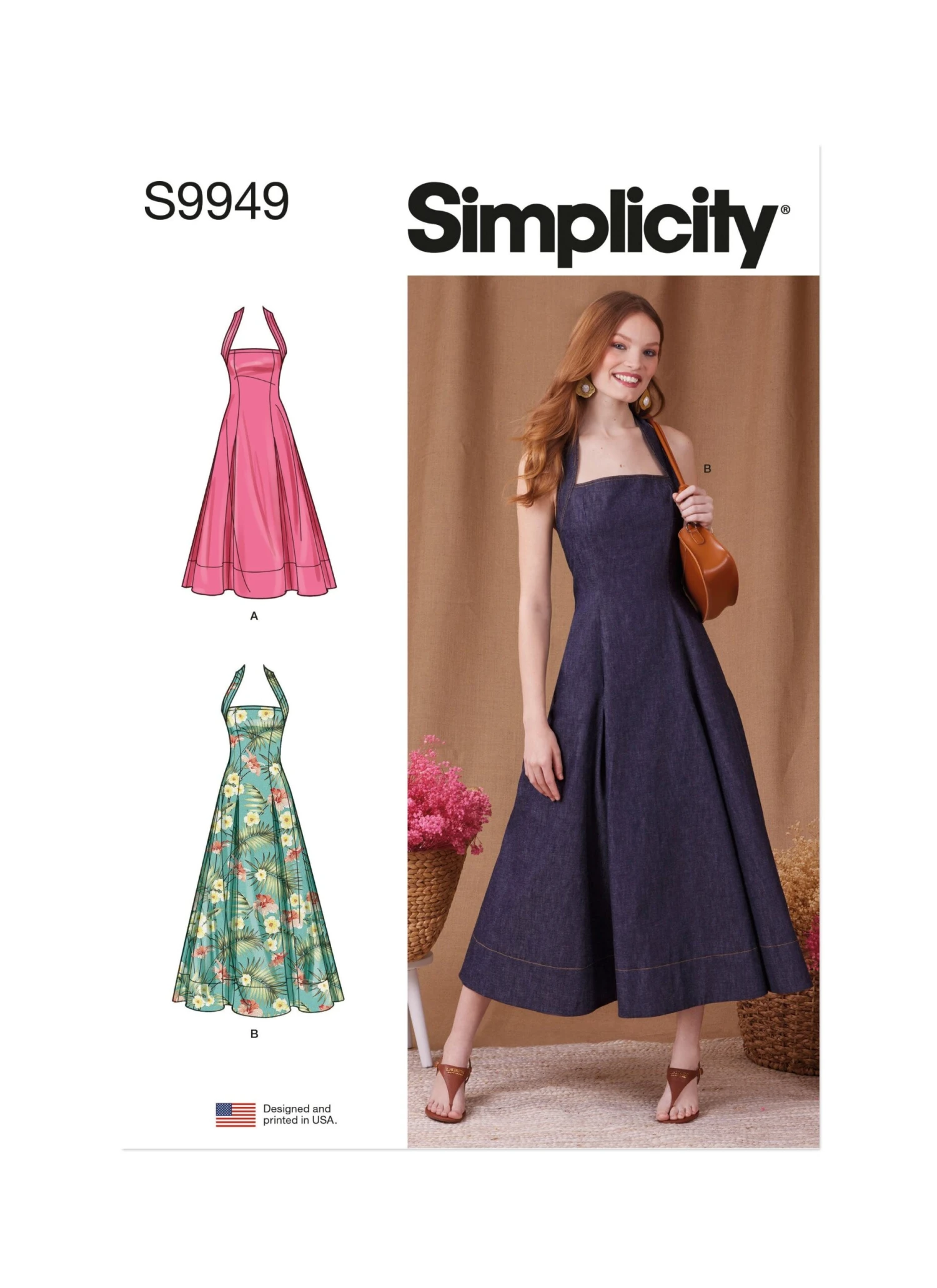 Simplicity Sewing Pattern 9949 Flared Halter Neck Dress 2 Simplicity Sewing Pattern 9949 Flared Halter Neck Dress - Image 2