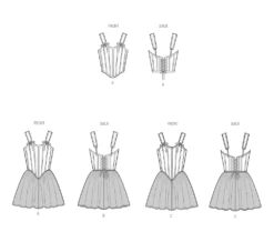 Simplicity Sewing Pattern 9974 Corsets By Madalynne Intimates -Jaycotts Shop S9974 line art