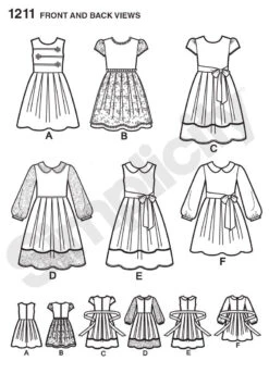 Simplicity Pattern 1211 Girls' Dresses Pattern -Jaycotts Shop SIMPLICITY 1211 FBV