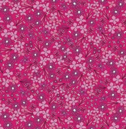 Rainbow Garden Organic Cotton Fabric, Pink