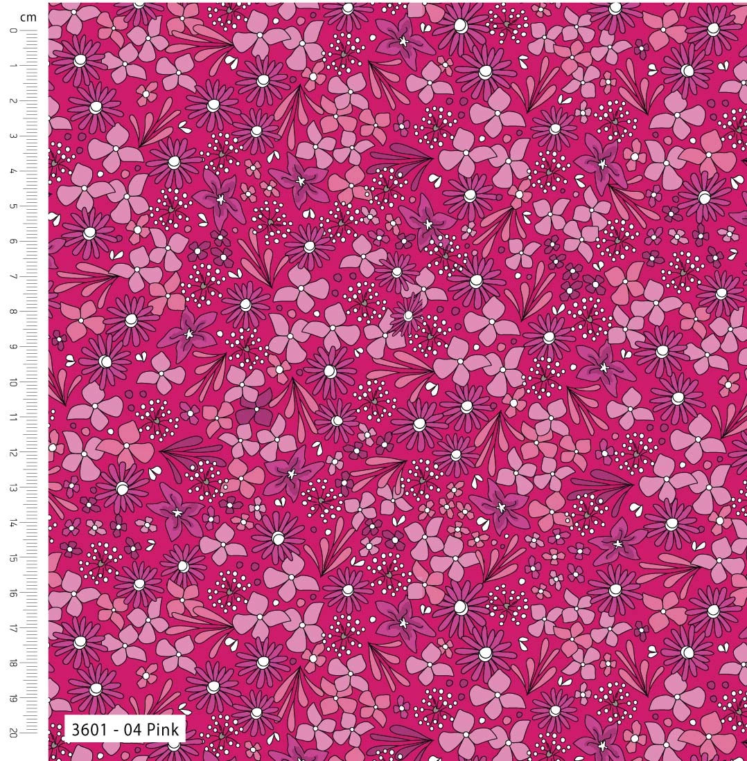 Rainbow Garden Organic Cotton Fabric, Pink 2 Rainbow Garden Organic Cotton Fabric, Pink - Image 2