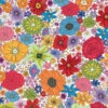 Rainbow Garden Organic Cotton Fabric, Multi White