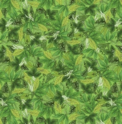 Rainbow Garden Organic Cotton Fabric, Lt Green