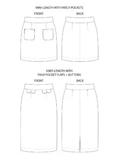 Tilly And The Buttons Ramona Skirt Pattern 23 Tilly And The Buttons Ramona Skirt Pattern -Jaycotts Shop Tilly and the Buttons Ramona skirt sewing pattern technical drawing