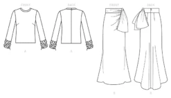 Vogue Pattern 1605 Misses Top And Skirt -Jaycotts Shop V1605