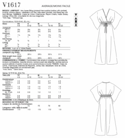 Vogue Pattern 1617 Misses' Jumpsuit 8 Vogue Pattern 1617 Misses' Jumpsuit -Jaycotts Shop V1617 envelope back