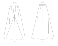 Vogue 1702 Wide Leg Trousers Sewing Pattern -Jaycotts Shop V1702 line art