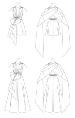 Vogue 1708 Jumpsuit Sewing Pattern -Jaycotts Shop V1708 line art