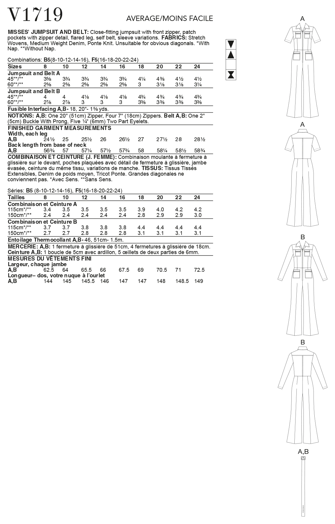 Vogue Sewing Pattern 1719 Jumpsuit And Belt 6 Vogue Sewing Pattern 1719 Jumpsuit And Belt - Image 6