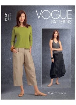 Vogue Sewing Pattern 1731 Deep-Pocket Skirt And Pants | Marcy Tilton 7 Vogue Sewing Pattern 1731 Deep-Pocket Skirt And Pants | Marcy Tilton -Jaycotts Shop V1731 envelope front