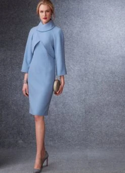 Vogue Sewing Pattern 1736 Lined Raglan-Sleeve Jacket And Funnel-Neck Dress -Jaycotts Shop V1736 hires 03