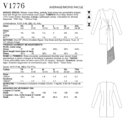 Vogue 1776 Cocktail Dress Sewing Pattern -Jaycotts Shop V1776 envelope back