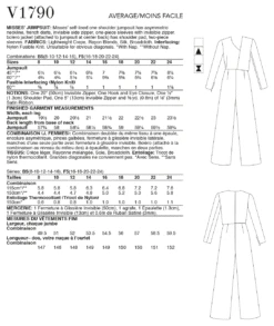 Vogue Pattern 1790 Jumpsuits By Guy Laroche -Jaycotts Shop V1790 envelope back