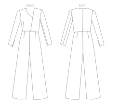 Vogue Pattern 1790 Jumpsuits By Guy Laroche -Jaycotts Shop V1790 line art