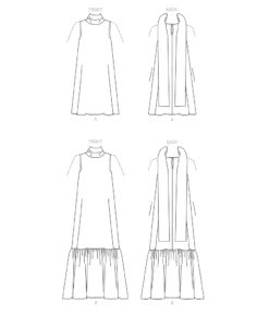 Vogue Sewing Pattern 1802 Misses' Dresses -Jaycotts Shop V1802 line art