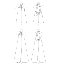 Vogue Sewing Pattern 1807 Misses' And Misses' Petite Jumpsuits -Jaycotts Shop V1807 line art