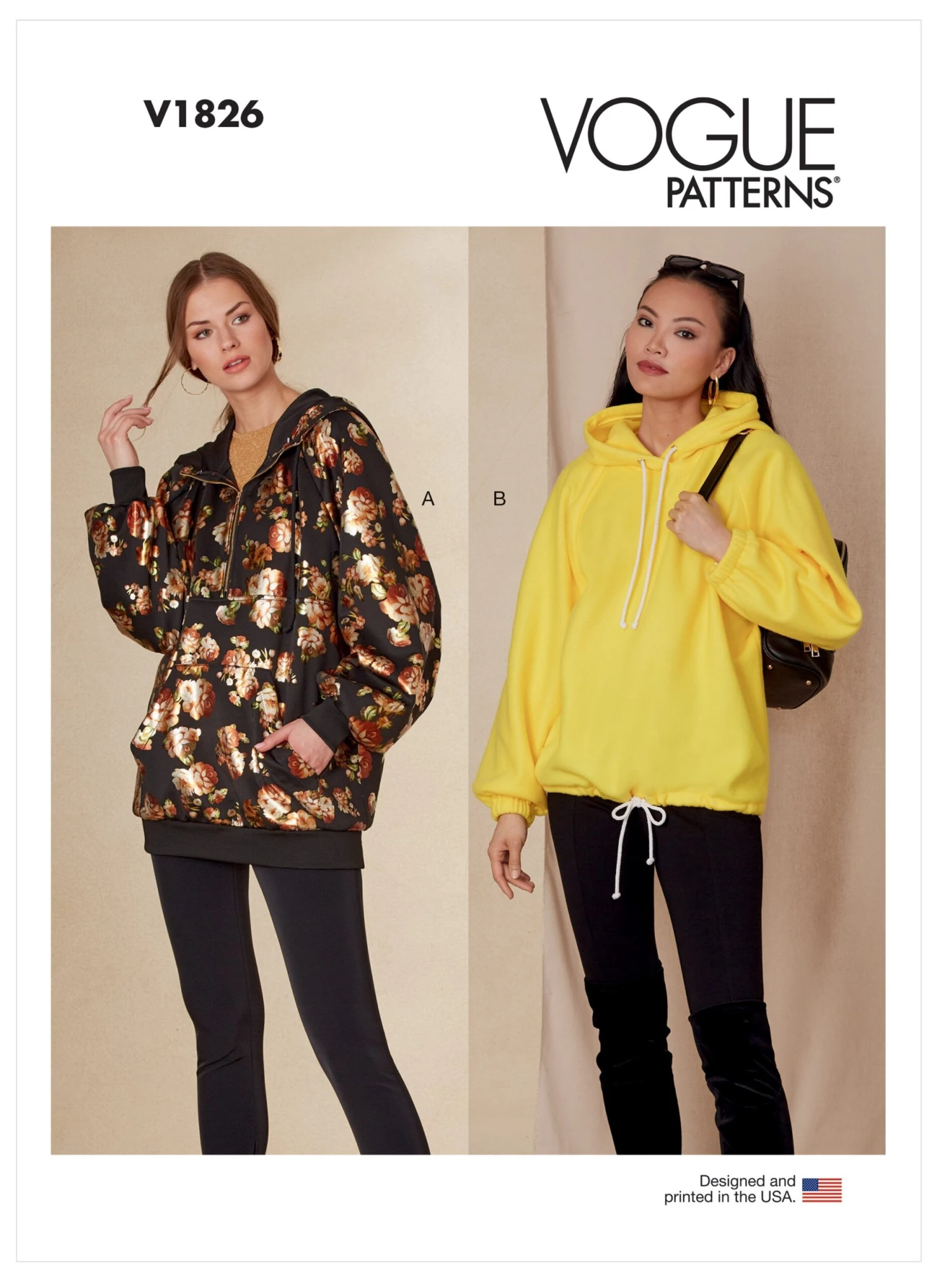 Vogue Sewing Pattern 1826 Misses' Sweatshirts 2 Vogue Sewing Pattern 1826 Misses' Sweatshirts - Image 2