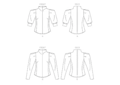 Vogue 1847 Petite Puff-Sleeve Top Pattern 17 Vogue 1847 Petite Puff-Sleeve Top Pattern -Jaycotts Shop V1847 line art