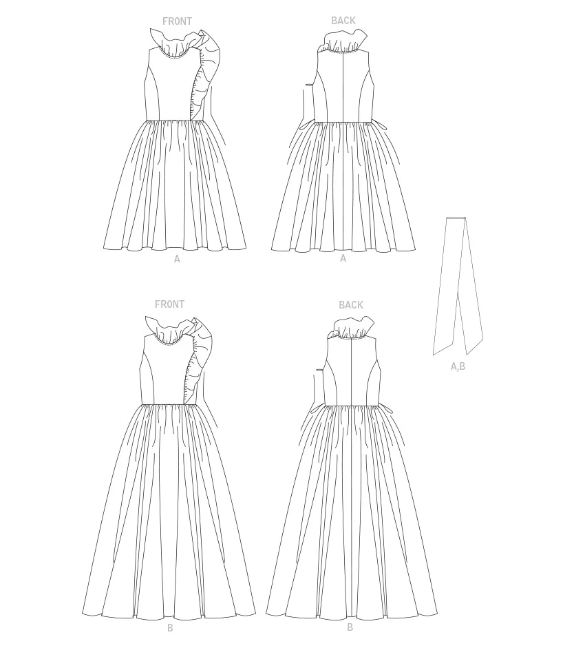 Vogue Sewing Pattern 1861 Misses' Special Occasion Dress And Sash 6 Vogue Sewing Pattern 1861 Misses' Special Occasion Dress And Sash - Image 6
