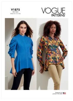 Vogue Sewing Pattern 1875 Misses' Tops 9 Vogue Sewing Pattern 1875 Misses' Tops -Jaycotts Shop V1875 envelope front