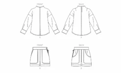 Vogue Sewing Pattern 1912 Misses' Top And Shorts By Rachel Comey -Jaycotts Shop V1912 line art