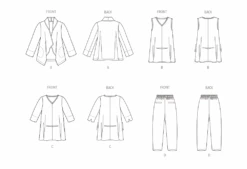 Vogue Sewing Pattern 1959 Jacket, Tunics And Pants By Marcy Tilton -Jaycotts Shop V1959 line art