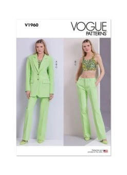 Vogue Sewing Pattern 1960 Misses’ Jacket, Knit Top And Pants 12 Vogue Sewing Pattern 1960 Misses’ Jacket, Knit Top And Pants -Jaycotts Shop V1960 envelope front