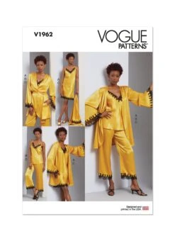 Vogue Sewing Pattern 1962 Robe, Camisole, Slip Dress And Pants -Jaycotts Shop V1962 envelope front