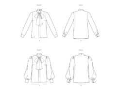 Vogue Sewing Pattern 1973 Misses' Blouse -Jaycotts Shop V1973 line art