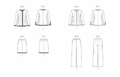 Vogue Sewing Pattern 1992 Misses' Jackets, Skirt And Pants -Jaycotts Shop V1992 line art