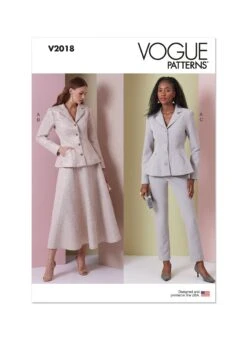 Vogue Sewing Pattern 2018 Skirt And Trouser Suits -Jaycotts Shop V2018 envelope front