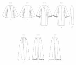 Vogue Sewing Pattern 2020 Misses' Lounge Top, Robe And Pants 13 Vogue Sewing Pattern 2020 Misses' Lounge Top, Robe And Pants -Jaycotts Shop V2020 line art
