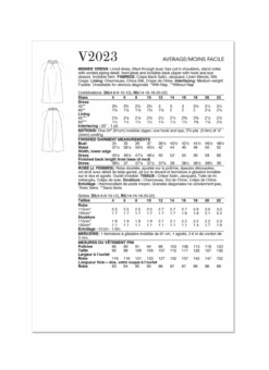 Vogue Sewing Pattern 2023 Dress By Tom & Linda Platt Inc -Jaycotts Shop V2023 envelope back