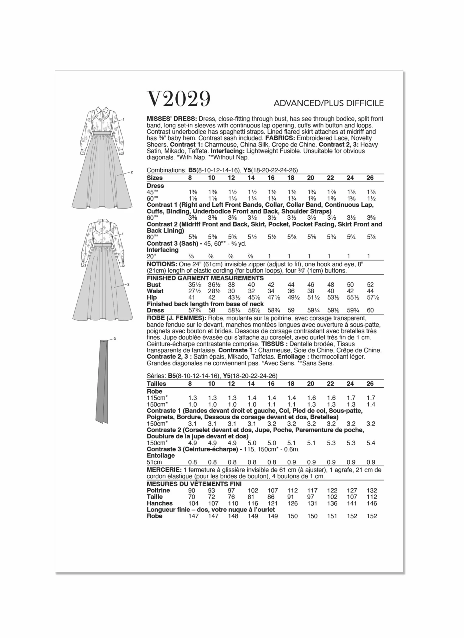 Vogue Sewing Pattern 2029 Dress By Badgley Mischka 4 Vogue Sewing Pattern 2029 Dress By Badgley Mischka - Image 4