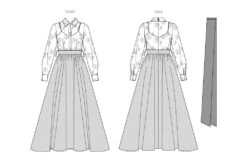 Vogue Sewing Pattern 2029 Dress By Badgley Mischka 9 Vogue Sewing Pattern 2029 Dress By Badgley Mischka -Jaycotts Shop V2029 line art