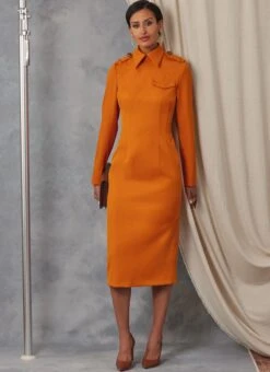 Vogue Sewing Pattern 2045 Dress With Collar And Sleeve Variations -Jaycotts Shop V2045 04