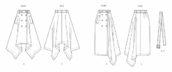 Vogue Sewing Pattern 2050 Skirts And Belt -Jaycotts Shop V2050 line art