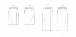 Vogue Sewing Pattern 2069 Misses' Skirt In Two Lengths -Jaycotts Shop V2069 line art