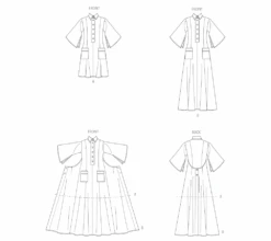 Vogue Sewing Pattern 2083 Polo Collar Dress -Jaycotts Shop V2083 line art