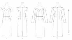 Vogue Sewing Pattern 2105 Sheath Dress With Petite Lines -Jaycotts Shop V2105 line art