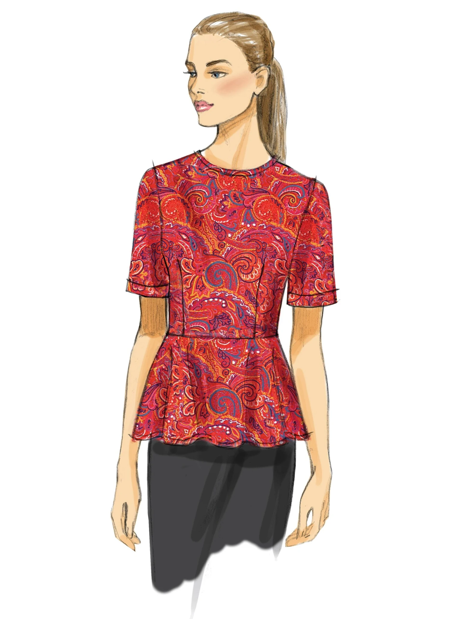 Vogue Pattern 8815 Misses' Top | Very Easy 3 Vogue Pattern 8815 Misses' Top | Very Easy - Image 3