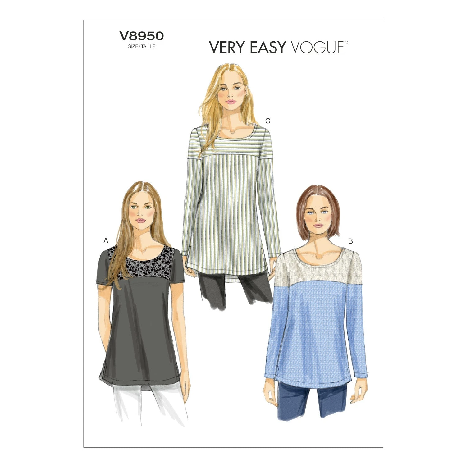 Vogue Pattern 8950 Misses' Tunic | Very Easy 2 Vogue Pattern 8950 Misses' Tunic | Very Easy - Image 2